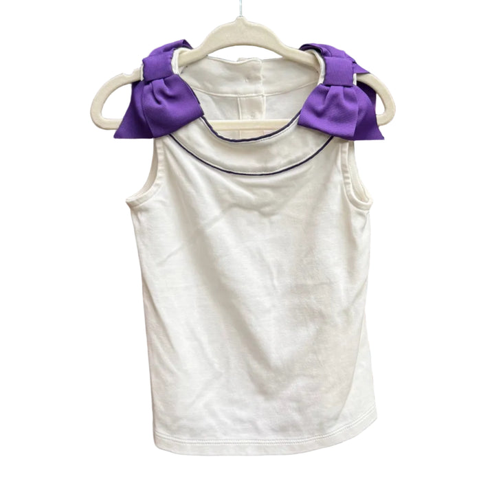 2T | Janie and Jack | White & Purple Sleeveless Blouse | GUC