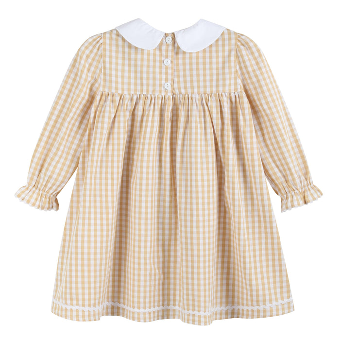 2T | Lil Cactus | Light Brown Gingham Pumpkin Vine Ruffle Dress | NWT