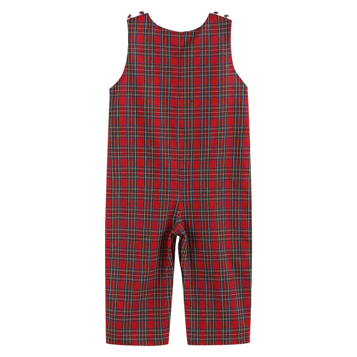 3-6M | Lil Cactus | Red Christmas Plaid Santa Yoke Overalls | NWT