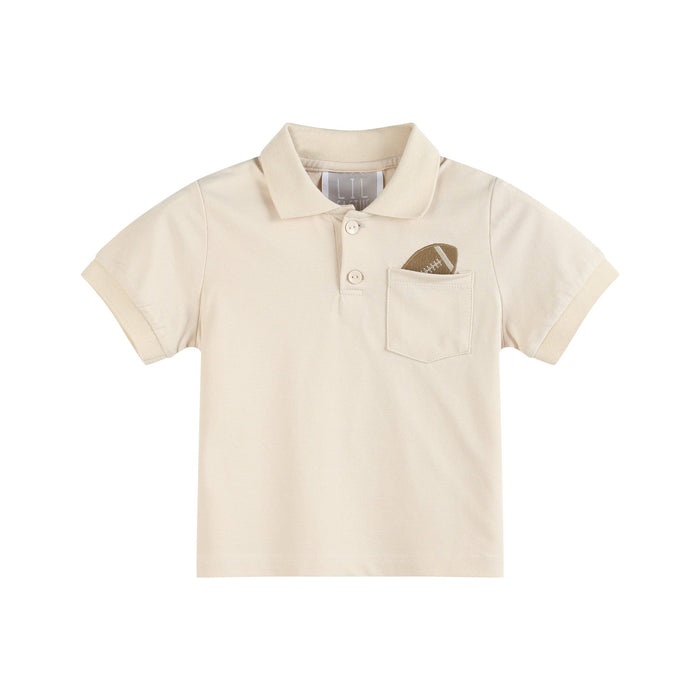 3T | Lil Cactus | Light Brown Football Pocket Polo Golf Shirt | NWT