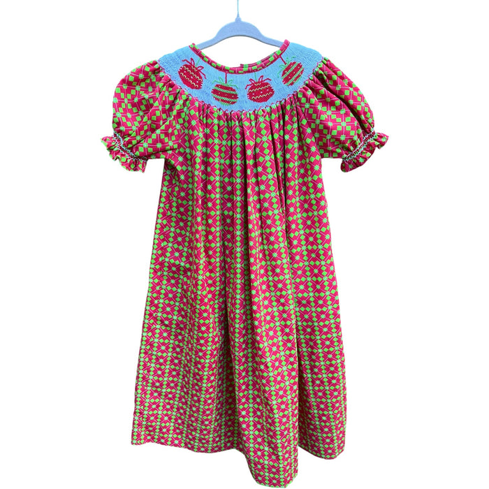 5 | Lolly Lolly Doodle | Smocked Christmas Ornament Dress | EUC