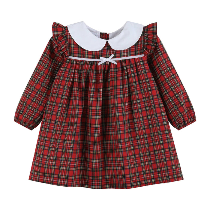 6-12M | Lil Cactus | Red Christmas Plaid Collared Ruffle Dress | NWT