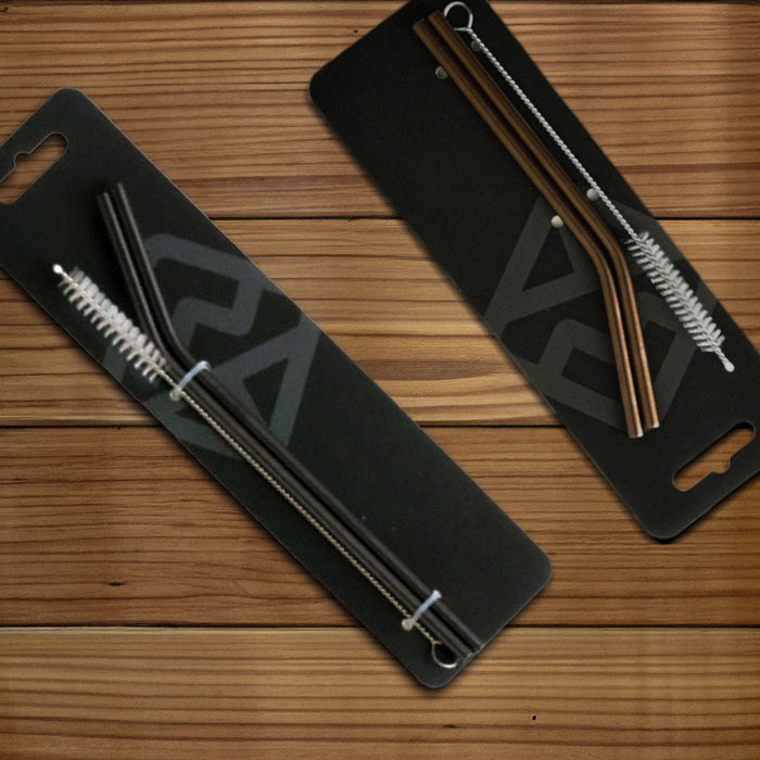 6.5" Stainless Steel Drinking Straws - Set of 2