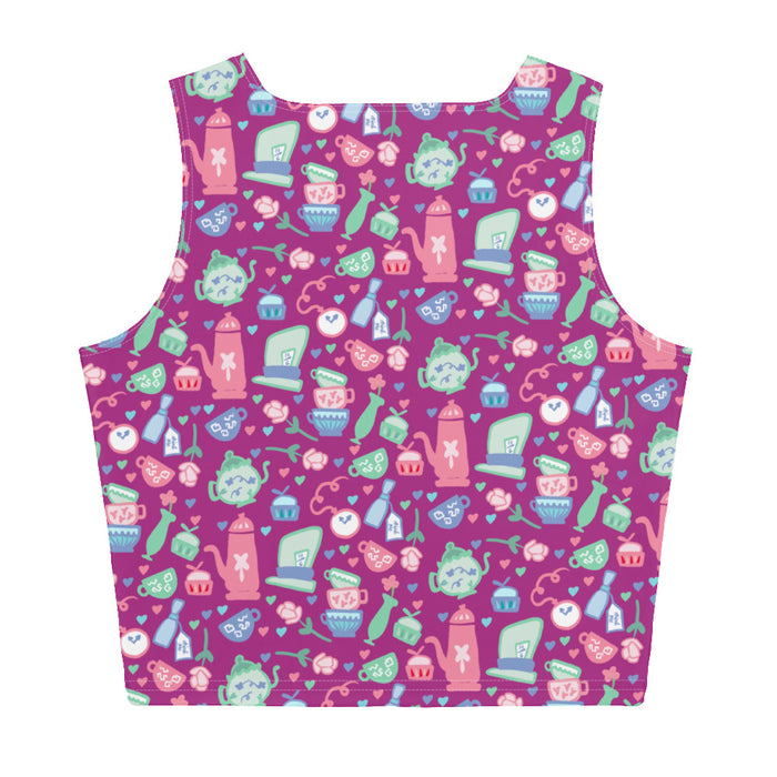 Alice in Wonderland Tea Party Crop Top It's Always Time for Tea Magic Kingdom Crop Top- Berry
