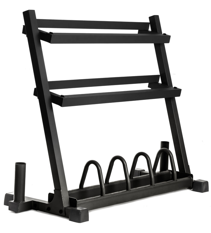 All-In-One Storage Solution, Dumbbells, Weight Plates and Barbells