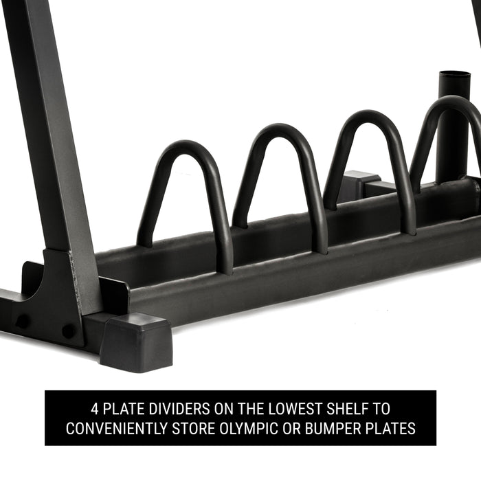 All-In-One Storage Solution, Dumbbells, Weight Plates and Barbells
