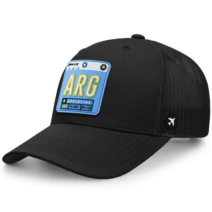 Argentina Trucker Hat Black color 3Quarter front view view
