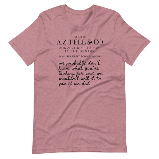 A.Z. Fell and Co T-Shirt Good Omens Bookshop Antiquarian Aziraphale Crowley T-Shirt