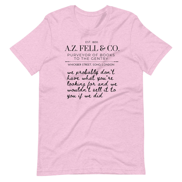 A.Z. Fell and Co T-Shirt Good Omens Bookshop Antiquarian Aziraphale Crowley T-Shirt
