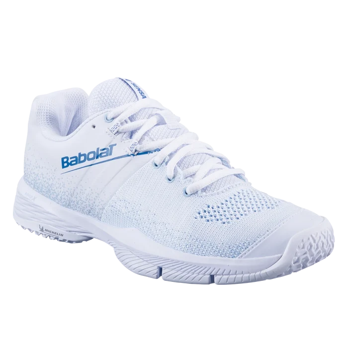 Babolat Sensa White/ Cool Blue Women Padel Shoes