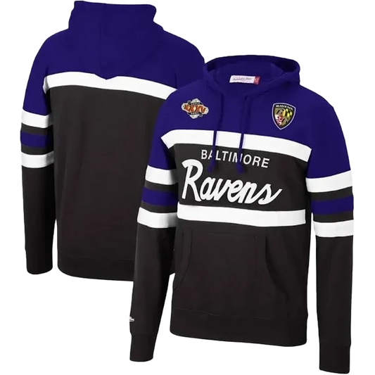 Baltimore Ravens Mitchell & Ness Head Coach Hoodie blue color
