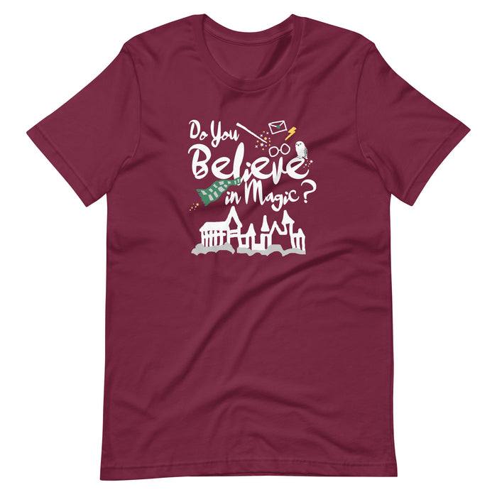 Believe in Magic T-shirt Green and Silver Scarf House Wizard and Witch Adult Unisex T-Shirt