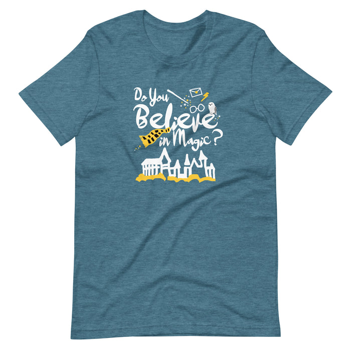 Believe in Magic T-Shirt Yellow and Black Scarf House Wizard and Witch Adult Unisex T-Shirt