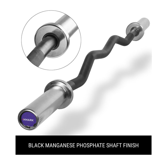 Black EZ Curl Bar, Fits Olympic Plates