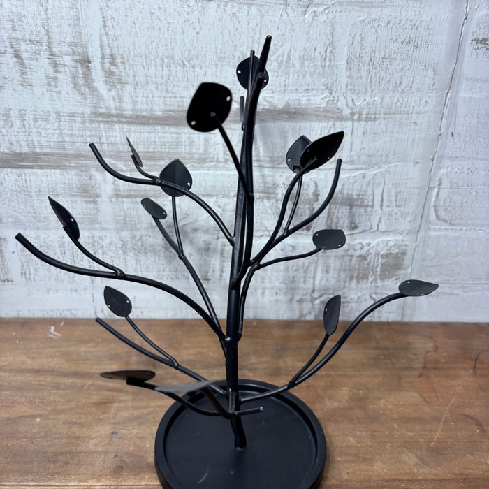 Black Metal Tree Jewelry Hanger Organizer