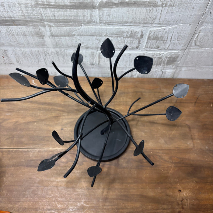 Black Metal Tree Jewelry Hanger Organizer