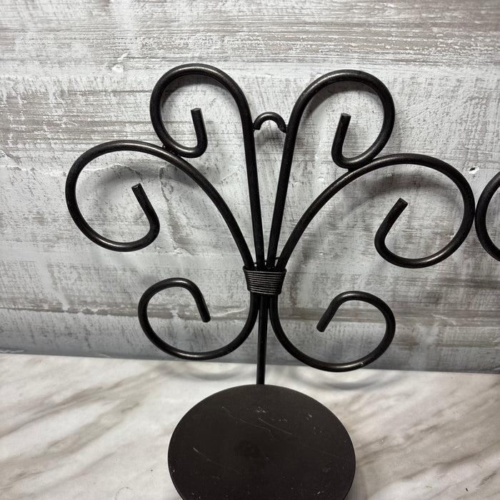 Black Wrought Iron Scroll Wall Candle Sconces Set of Two