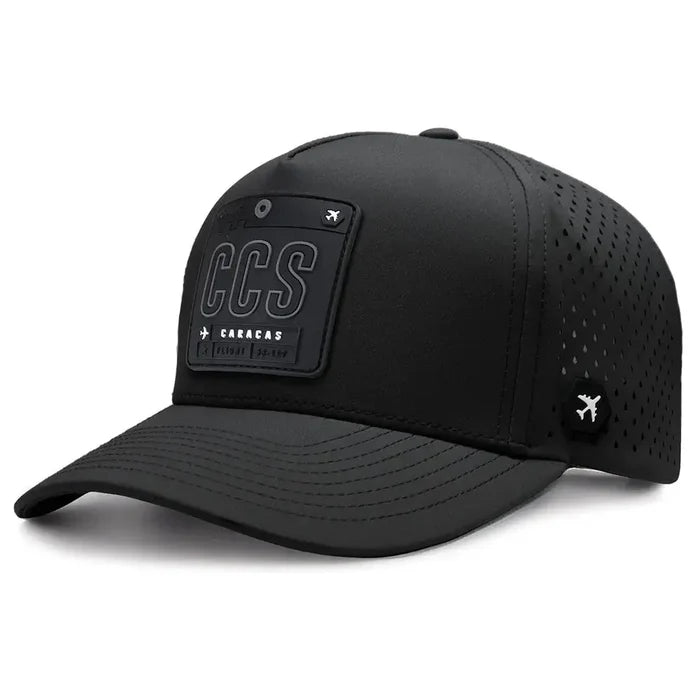Caracas Performance Cap Black color 3Quarter front view