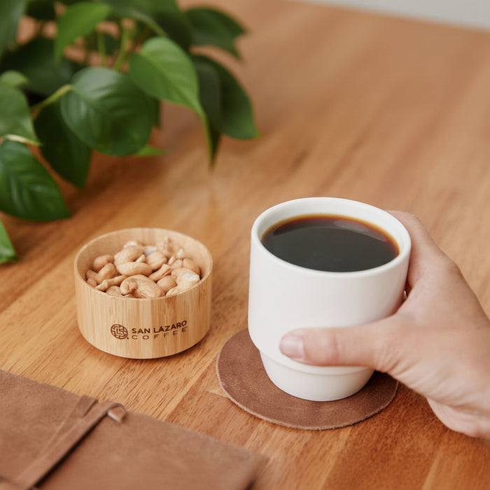 Ceramic Cup with Bamboo Base