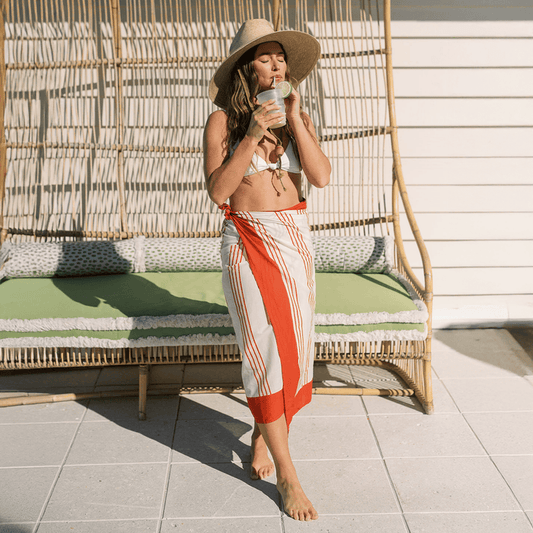 Cherry Pinstripe Sarong
