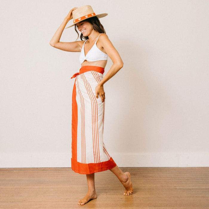 Cherry Pinstripe Sarong