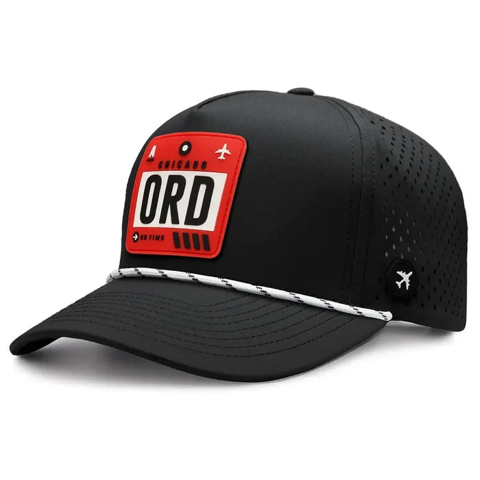 Chicago Performance Revolve Cap Black/White Rope  color 3Quarter front  view