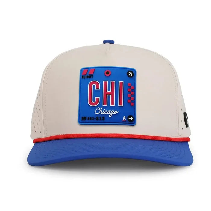 Chicago Revolve Performance Hat Moonstone/Royal color  front view