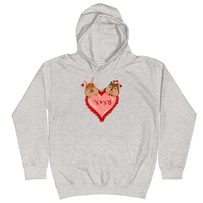 Chip and Dale Valentine's Day Love Kids Hoodie
