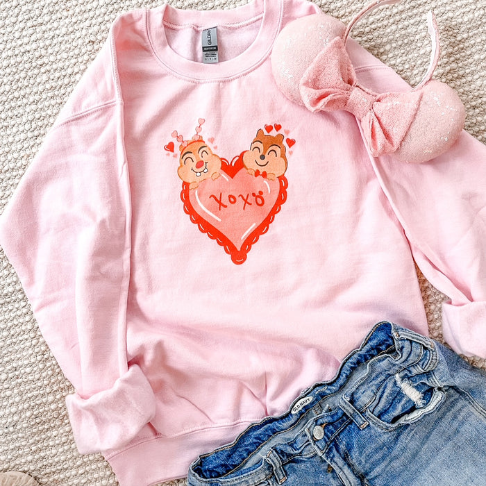 Chip and Dale Valentine's Day Sweater Love Unisex Sweatshirt