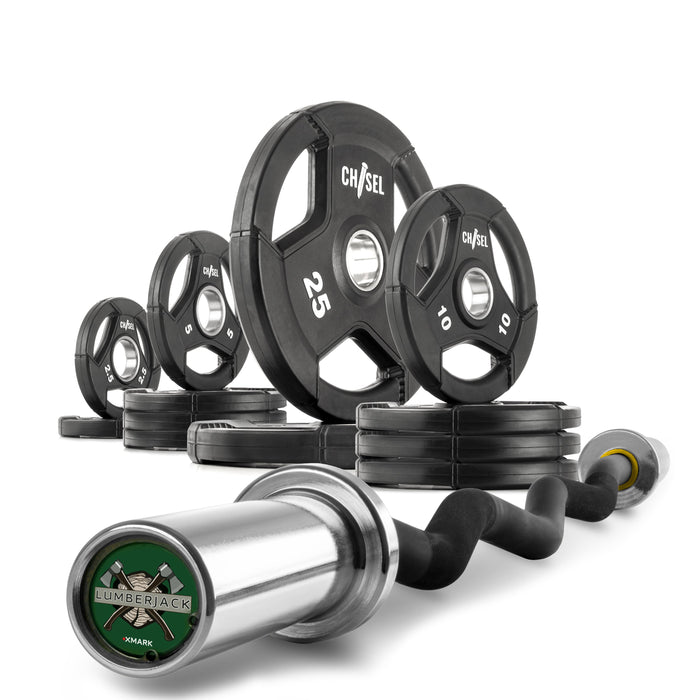 Chisel Olympic Weight Plates and Curl Barbell Sets