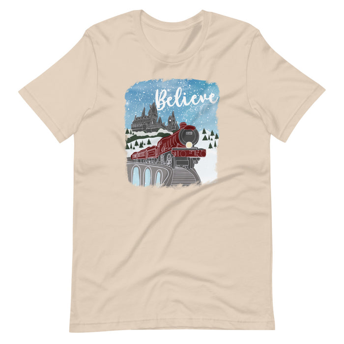 Christmas Castle and Train Unisex T-Shirt
