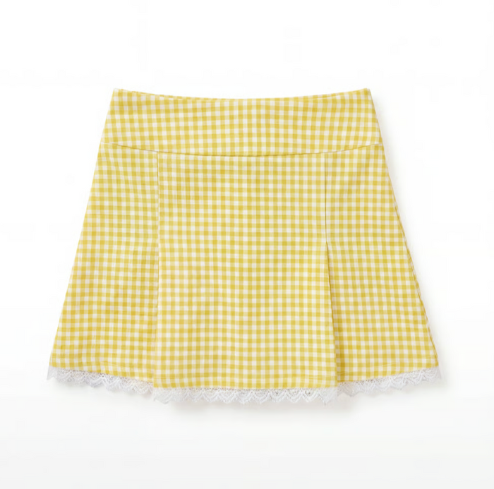 Claire Gingham Lace Golf Skirt