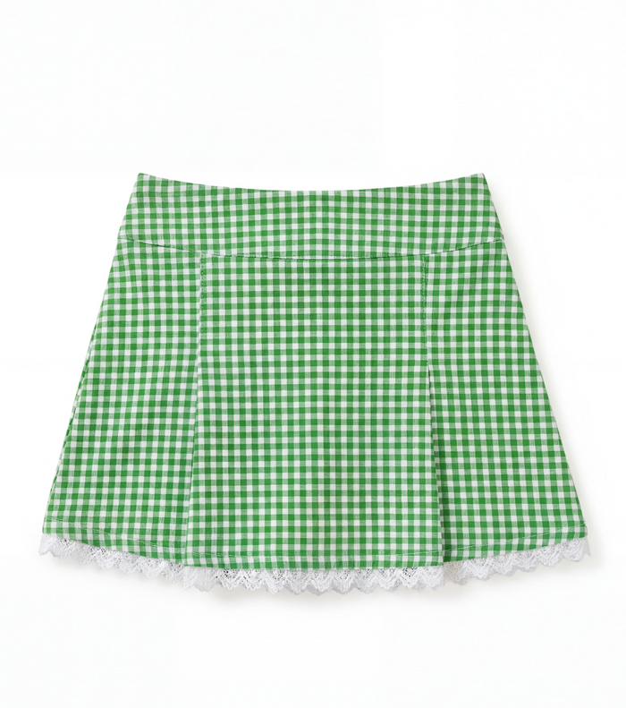 Claire Gingham Lace Golf Skirt