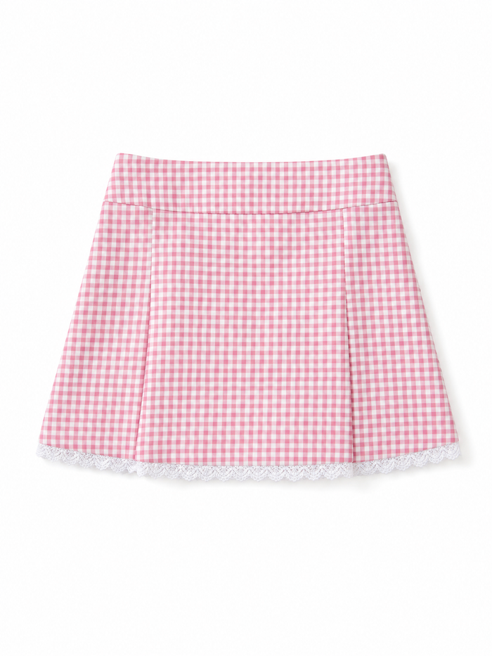 Claire Gingham Lace Golf Skirt
