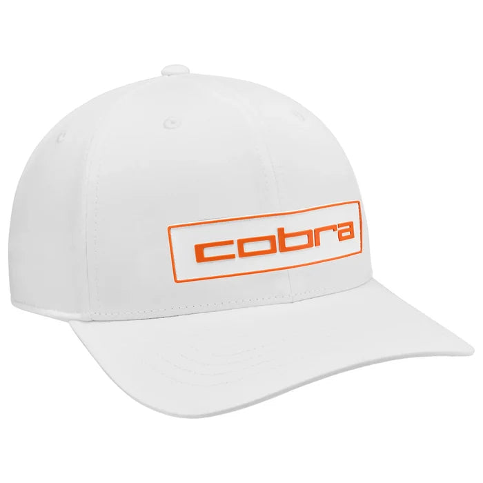 Cobra Golf Boy's Tour Tech Golf Cap White_Orange color.
