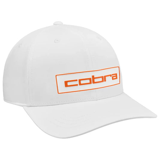 Cobra Golf Boy's Tour Tech Golf Cap White_Orange color.