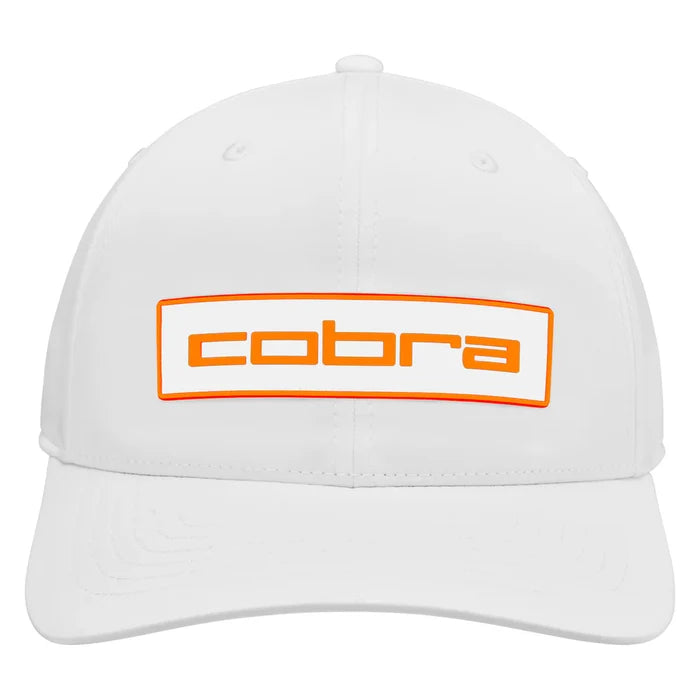 Cobra Golf Boy's Tour Tech Golf Cap White_Orange color.