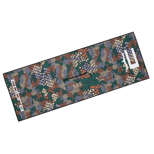 Cobra Golf Men's Microfiber Snakeskin Golf Towel green color.