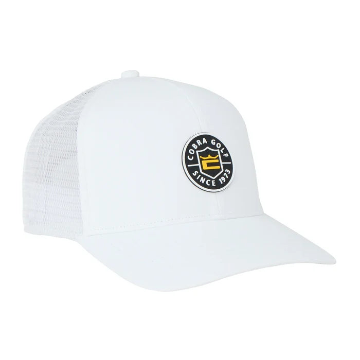 Cobra Golf Men's Shield Trucker Golf Cap white color.