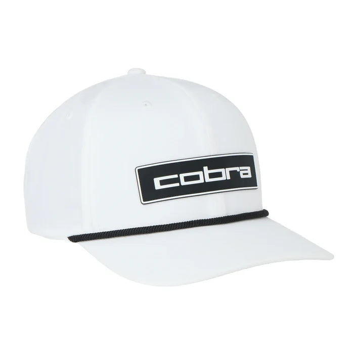 Cobra Golf Men's Tour Tech Rope Golf Cap white color.