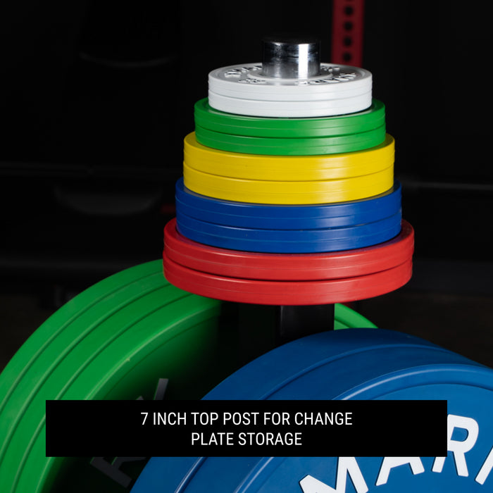 Commercial Bumper Plate Tree on Castors with Dual Bar Holders