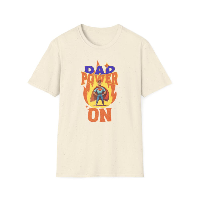 Dad Power On Superhero T-Shirt for Dads - funny t-shirt by Cheeky Business
