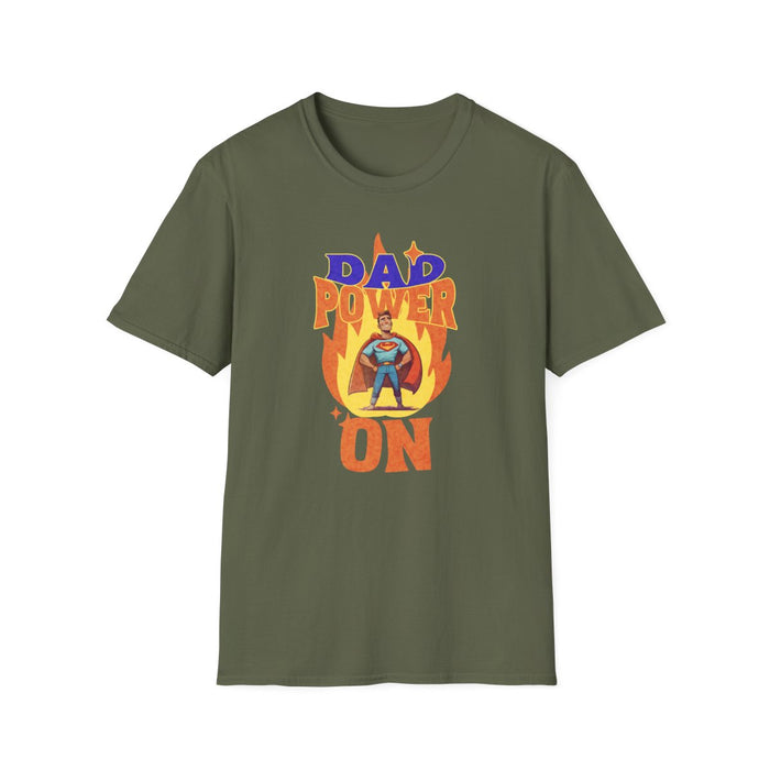Dad Power On Superhero T-Shirt for Dads - funny t-shirt by Cheeky Business