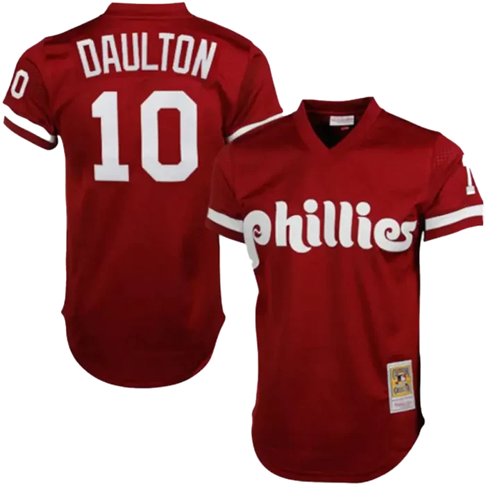 Darren Daulton Philadelphia Phillies Mitchell & Ness Maroon 1991 Batting Practice Jersey Red color