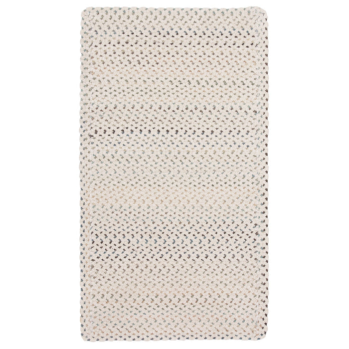 Dramatic Static Cyber White Braided Rug Cross Sewn Rectangle image