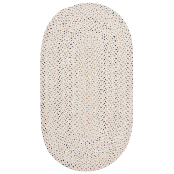 Dramatic Static Cyber White Braided Rug Oval image