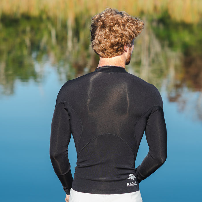 Eagle Mens Long Sleeve Free Flex Heater Shirt-Front Zip