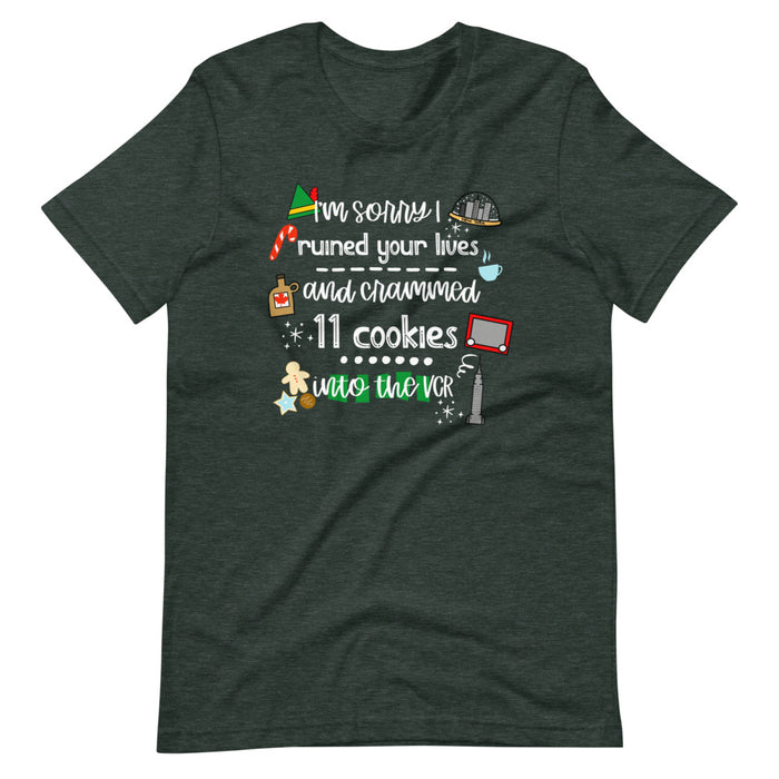 Elf Christmas Movie T-shirt Cookies Buddy the Elf Short-Sleeve Unisex T-Shirt