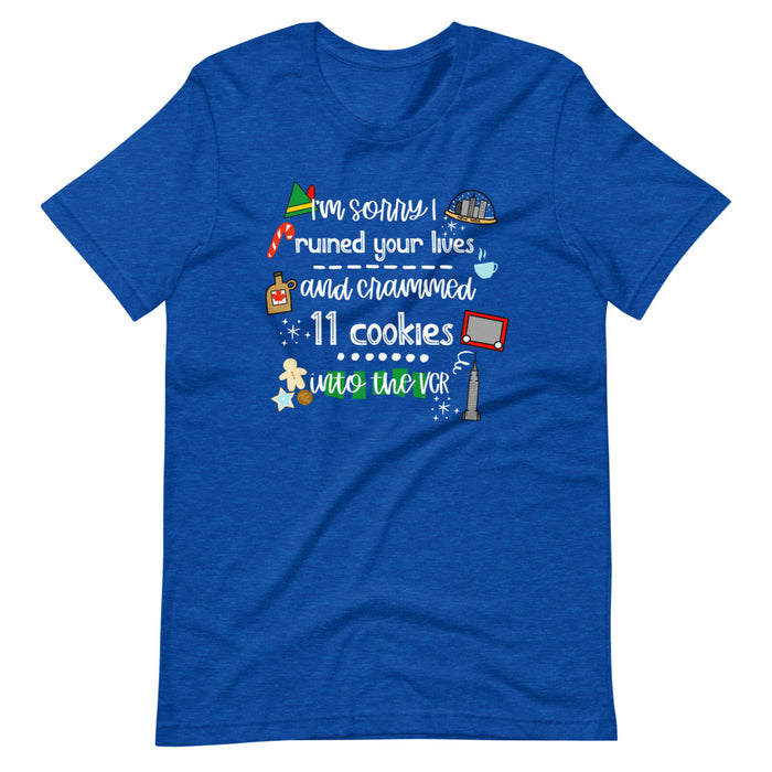 Elf Christmas Movie T-shirt Cookies Buddy the Elf Short-Sleeve Unisex T-Shirt