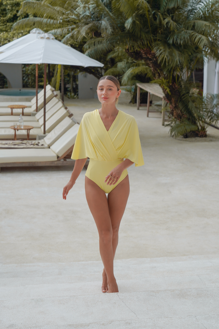 Honey modest swim set with real wrap skirt, Ella swimwear designed for full coverage and comfort